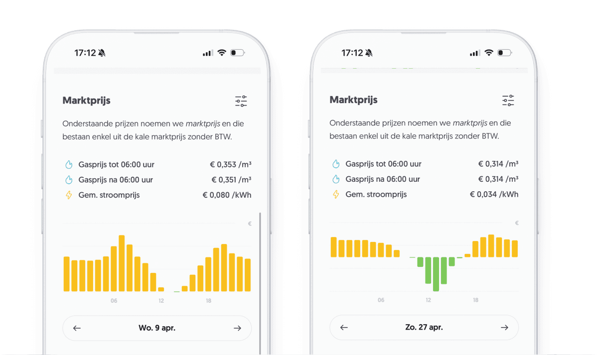 Prijzen in onze app