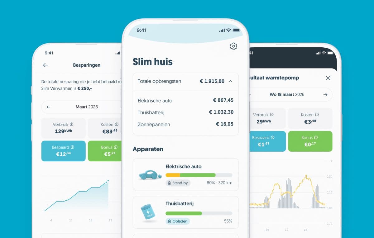 App schermen update smart home in de Frank app
