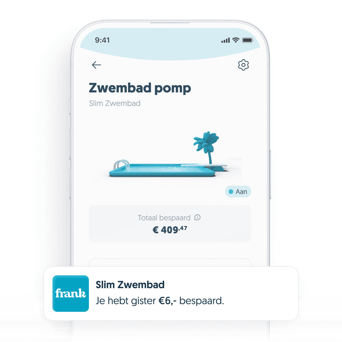 Slim zwembad met notificatie