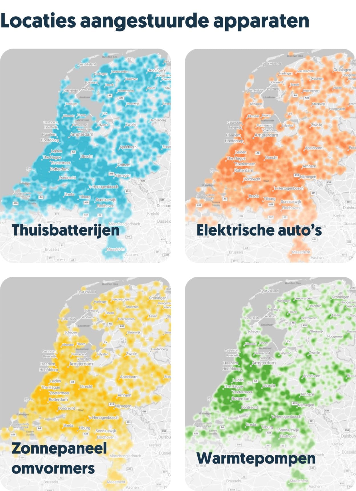 Locaties van apparaten die Frank Energie aanstuurt dmv Slimme Diensten